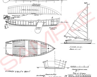 Vintage Boat Drawing Digital Download