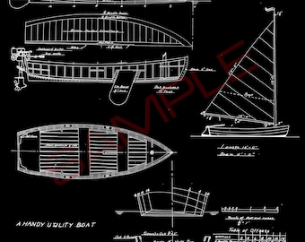 Vintage Boat Drawing Digital Download