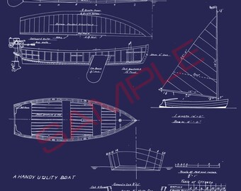 Vintage Boat Drawing Digital Download