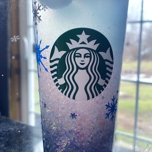 Glitter Starbucks Snow Globe Double Wall Tumbler custom
