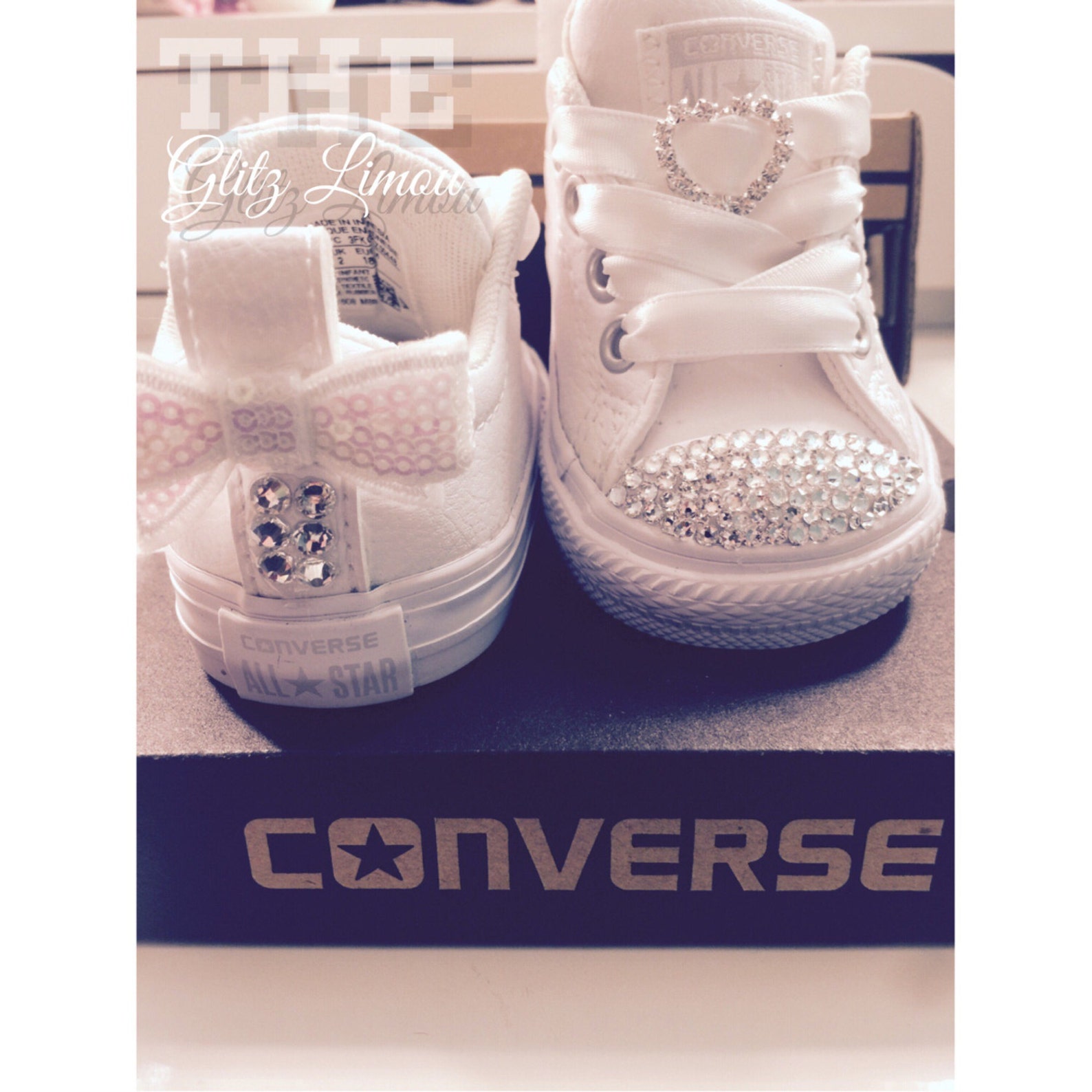 Bling Converse Baby Girl Infant Toddler Swarovski Crystal Etsy