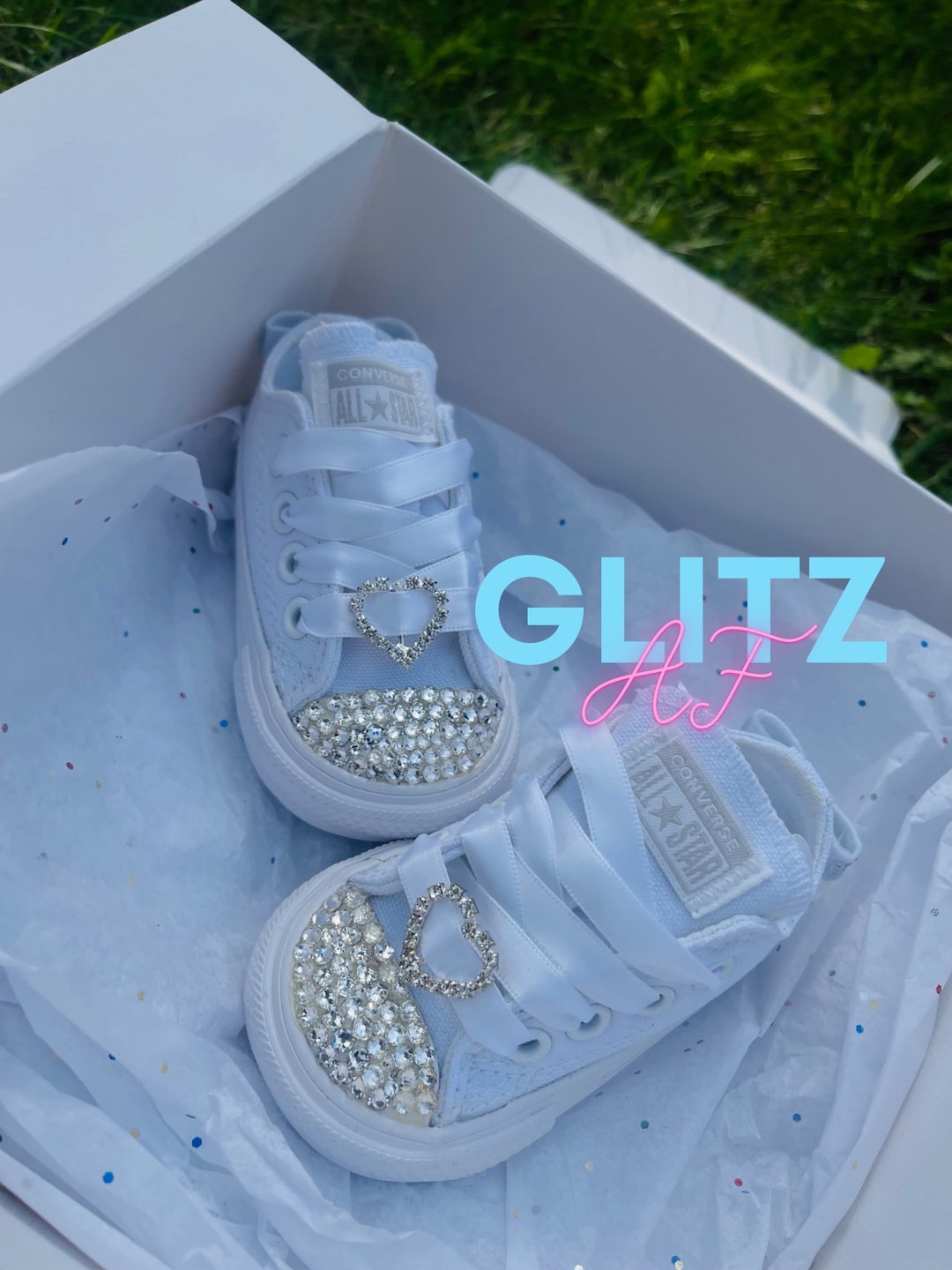 Bling Converse Baby Girl Infant Toddler Swarovski Crystal Sneakers