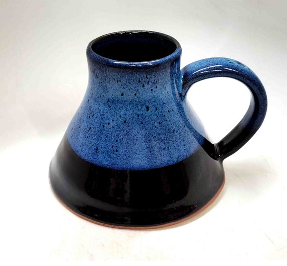 Vintage No Spill Coffee Mug Pottery Ceramic No Slip Wide Bottom Travel Mug  Cup
