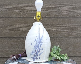 1980's Hand Thrown Danish Studio Pottery Lavendar Stoneware Jug Table Lamp- FREE SHIPPING