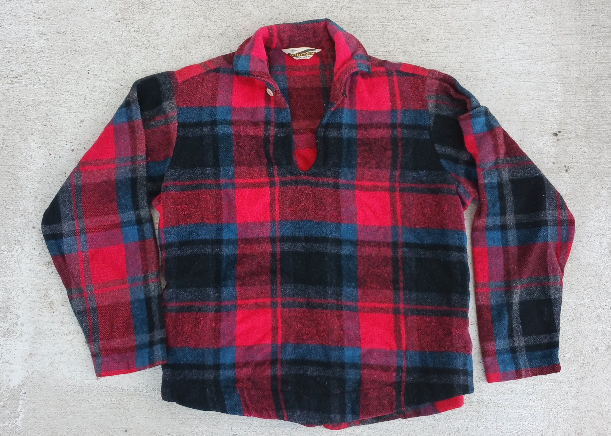 1940 s Puritan Plaid Wool Tartan Fleece Pullover Jacket Modern Unisex Historical Collectors Piece FREE SHIPPING Etsy