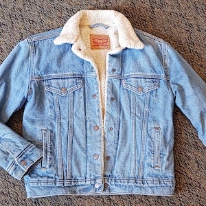 Youth or Adult Extra Small Vintage 90&#39;s Levis Sherpa Denim Trucker Jacket