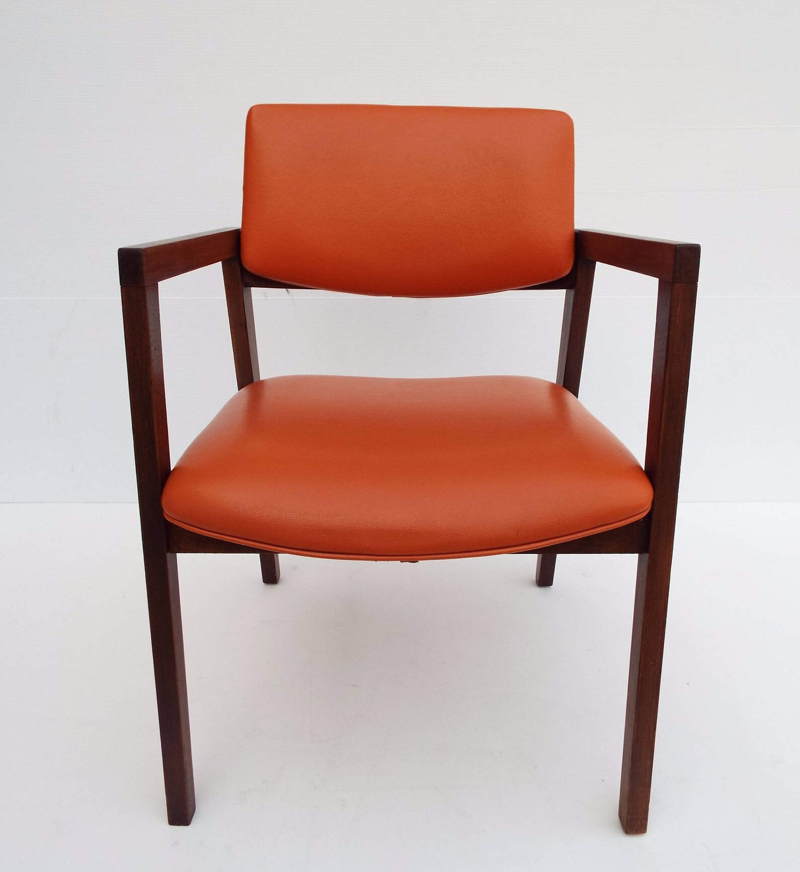 MCM United Chair Orange Vinyl and Walnut Mad Men Box Office Etsy