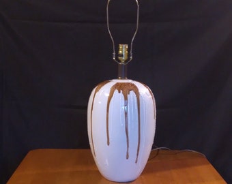 Mid Century Tall Ceramic Lava Drip Glaze Table Lamp- FREE SHIPPING