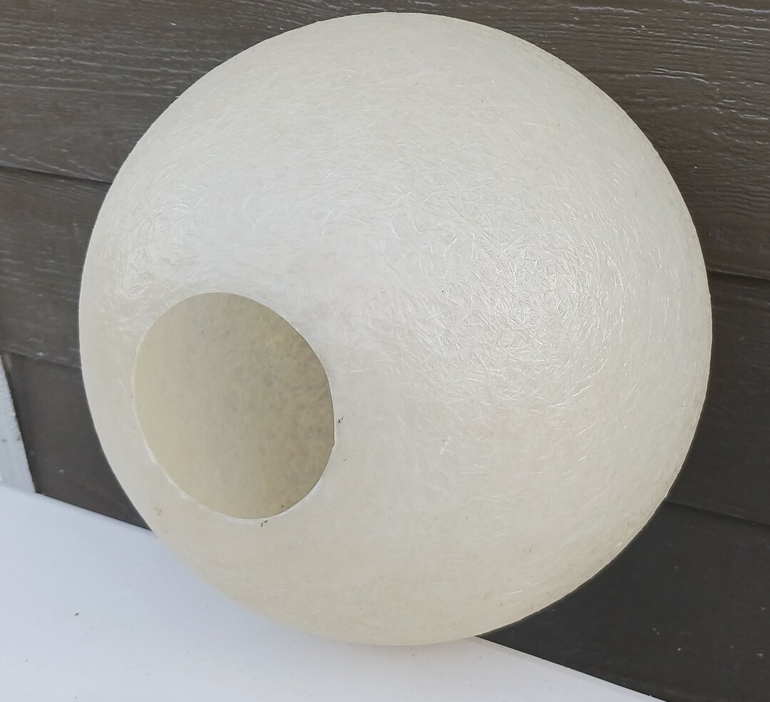 Large Round Fiberglass Globe Mid Century Light Covermake Etsy