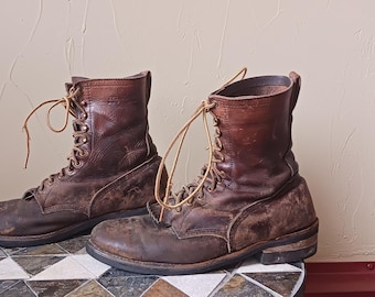 1960's 1970's Distressed Iron Ranger Roper Lineman Logger Work