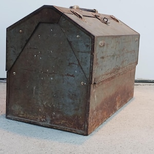 Old Metal Patina Vintage Kennedy Machinist Tool Box- Expanding Tool Chest- FREE SHIPPING