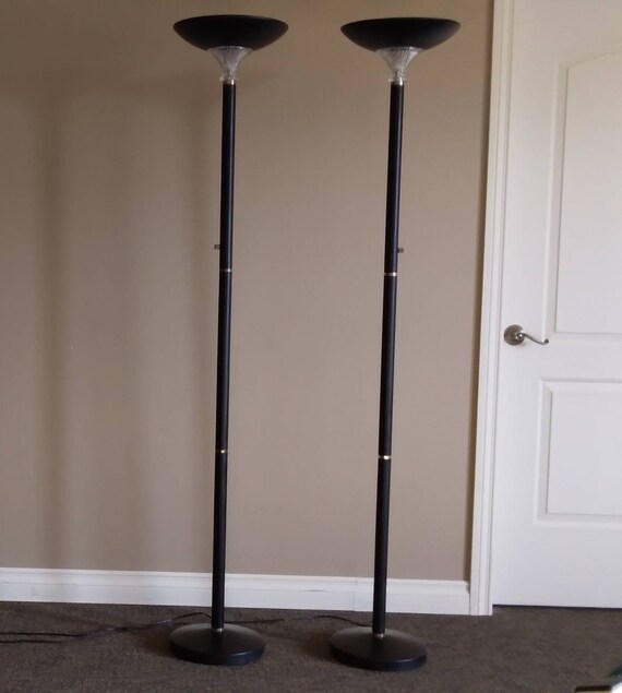 Black halogen cheap floor lamp