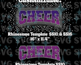 Cheer Rhinestone Template SVG, SS10/SS16 Customizable Scatter Style Bling Design (Digital Download)