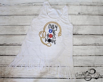 Happily Ever After Deputy Wife Fringe Tank Thin Blue Line Tank Police Wife Tank Deputy Wife Tank Police Wife Shirt LEOW Tank Top