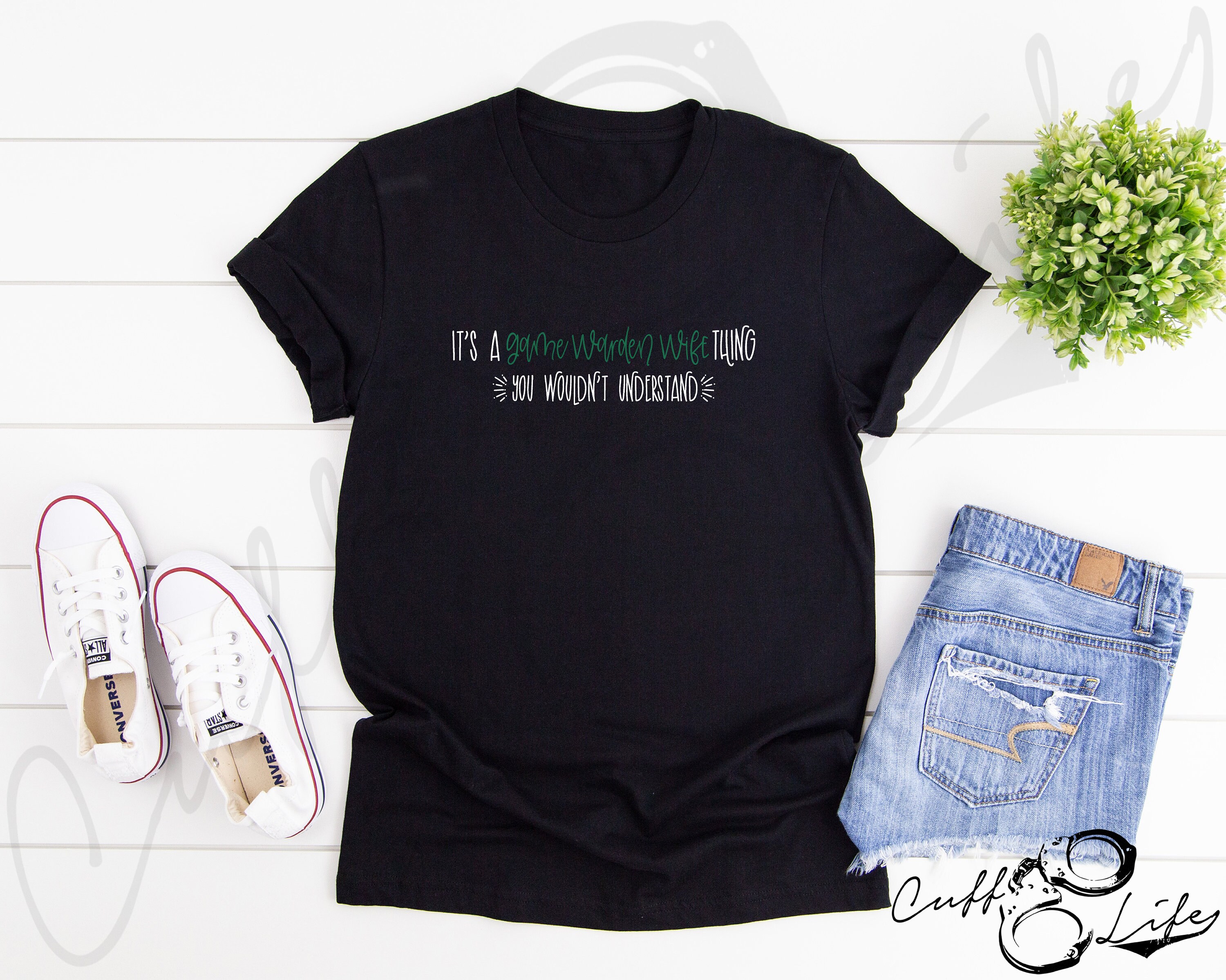 I Love My Game Warden © - Boyfriend Fit V-Neck Tee – Lights + Sirens Couture