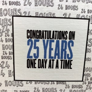 VENTE ! Carte de récupération de 25 ans - Vingt-cinq ans d'abstinence