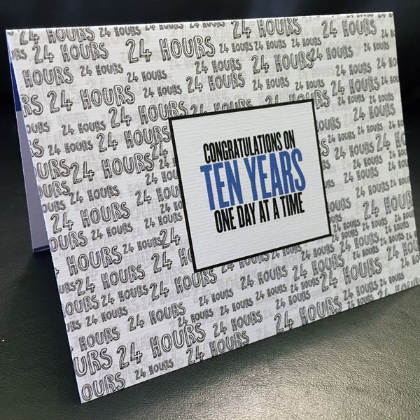 SALE! 10 Year Recovery Card Ten Years Sober Clean