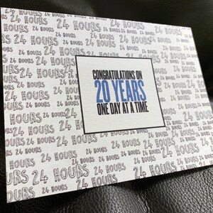 SALE! 20 Year Recovery Card Twenty Years Sober Clean