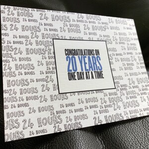 VENTE ! Carte de récupération de 20 ans, 20 ans d'abstinence