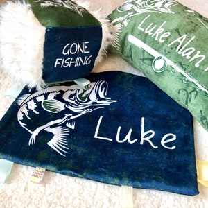 Personalized Fish Nursery, Fish Nursery Bedding, Bass Fishing, Custom Fishing Baby Blanket, Boy Baby Blanket, Baby Boy Fishing Gift Set