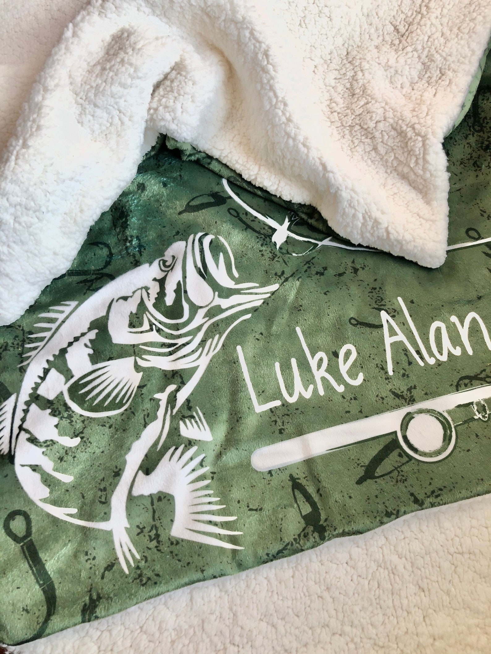 Personalized Fish Baby Blanket Fish Nursery Bedding Bass Etsy