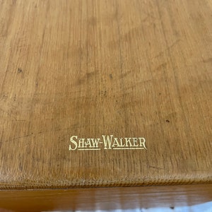 Vintage Oak File Box, Shaw-Walker, Dovetailed , Holds 4 X 6 image 2