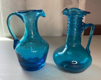 2 Glass Mini Beautiful Pitchers