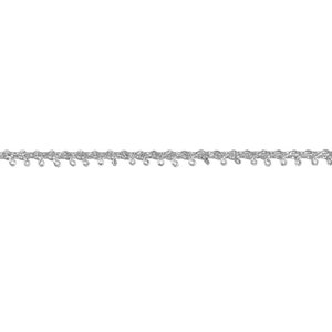 May include: Silver trim with a fringe of small loops.