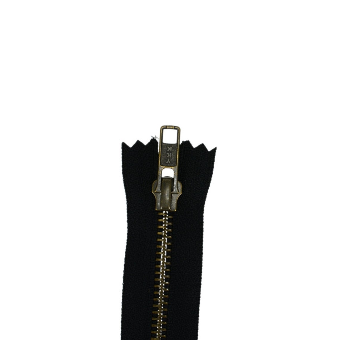 YKK 5 Metal Zipper Antique Brass Finish Closed End Nonseparating Etsy