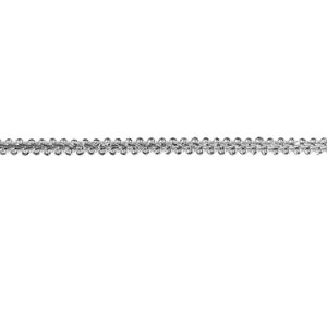 May include: A silver chain with a delicate, beaded design.