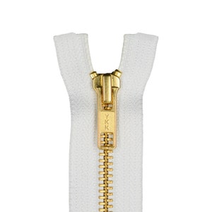YKK #5 Metal Zipper Brass Finish Closed End - Non-Separating