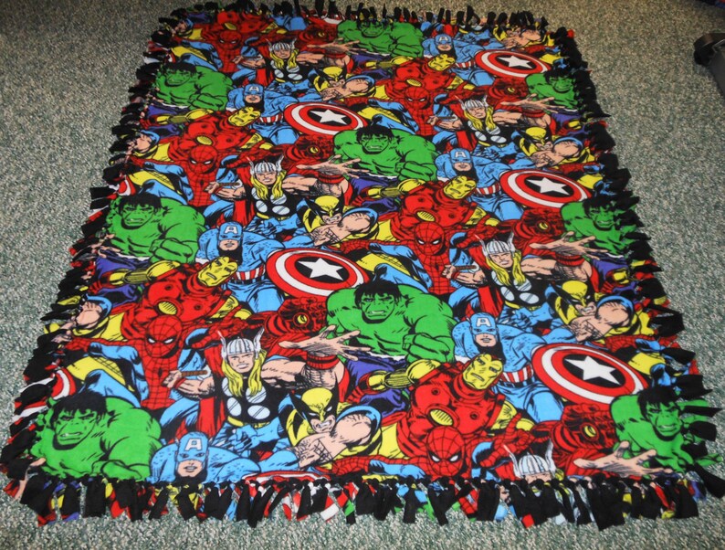 Fleece Marvel Blanket Spideman Wolverine Captain America Etsy