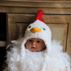 Crochet Chicken Costume, Chicken Hat, Photo Prop, Baby Chicken Costume, Newborn, Toddler, Bird, Halloween Costume, Easter, Easter Costume.