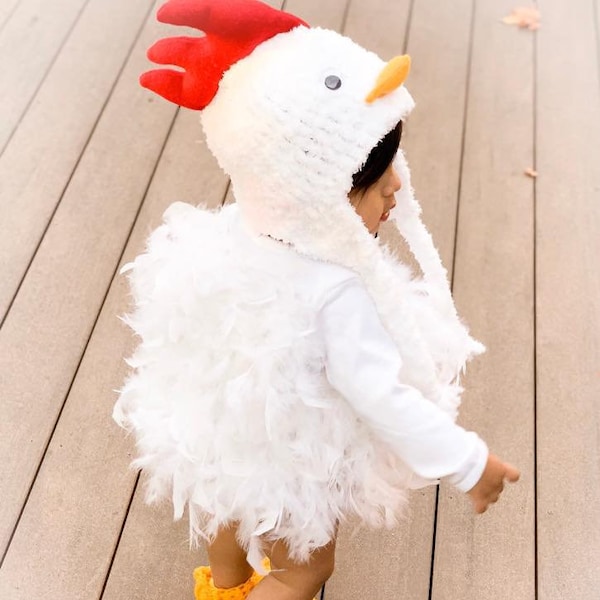 Traje de pollo bebé-recién nacido-niño pequeño- Ganchillo-hecho a mano-Disfraz de Halloween-Animal de granja-Sombrero de pollo-Pascua-Disfraz de Pascua.