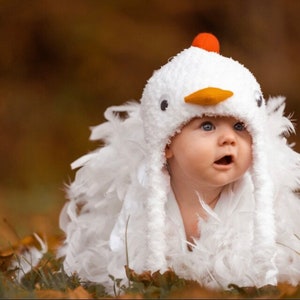 Crochet Chicken Costume, Chicken Hat, Photo Prop, Baby Chicken Costume, Newborn, Toddler, Halloween Costume, Bird, Farm, Halloween, Easter