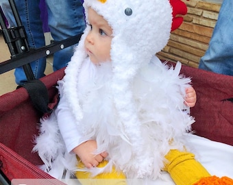 Baby Chicken Costume-Newborn-Toddler- Crochet-Handmade-Halloween Costume-Farm Animal-Chicken Hat-Easter-Easter costume.