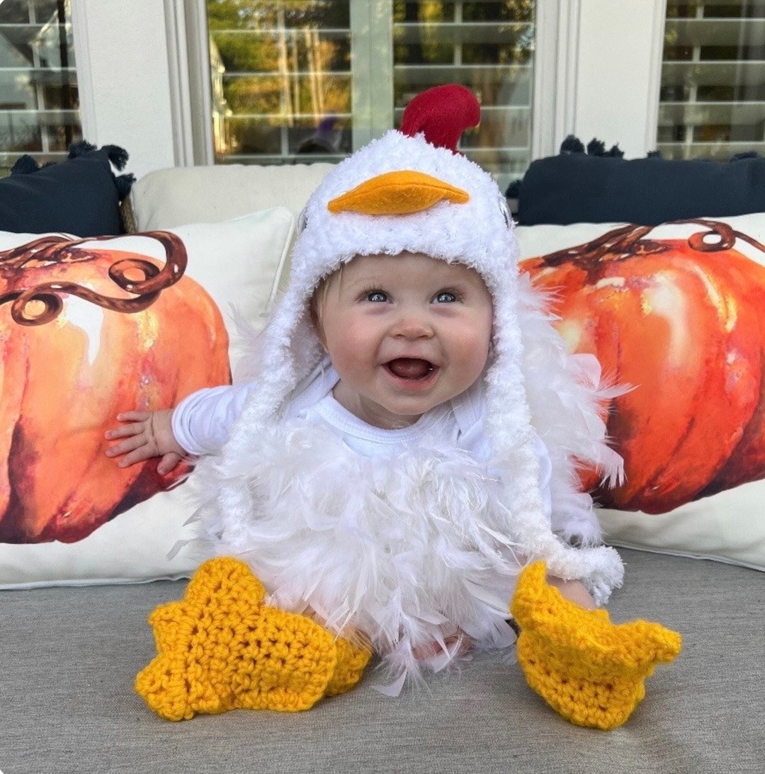 Crochet Chicken Costume, Chicken Hat, Photo Prop, Baby Chicken