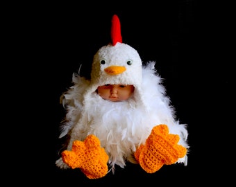 Chicken Costume, Chicken Hat, Photo Prop, Baby Chicken Costume, Newborn, Toddler, Halloween Costume, Halloween. Crochet hat. Easter.