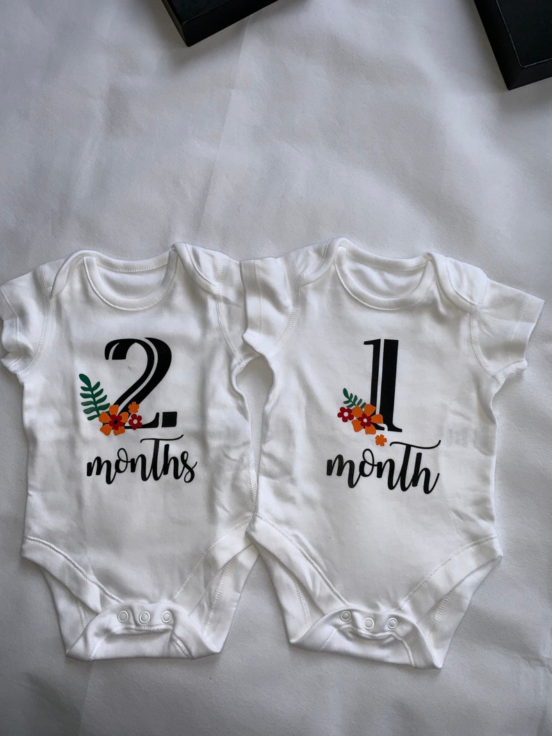 baby gift baby milestones Baby unisex bodysuit gift wrapped baby clothes new born baby shower