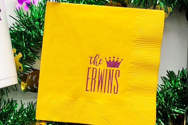 Louisiana Personalized Party Napkins for Mardi Gras New Orleans