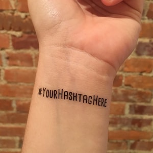 bachelorette party mini temporary tattoos // custom hashtag