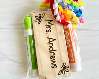 personalized erasers // dry erase // laser engraved name // teacher gift