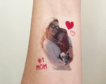 custom personalized photo temporary tattoo // mother's day // #1 mom