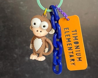 personalized acrylic bag charm // party favor keychain // wild animals