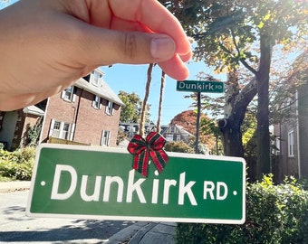 street sign ornament // custom laser engraved acrylic ornament // housewarming gift // going away or moving present