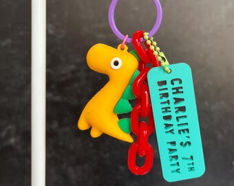 ciondolo per borsa in acrilico personalizzato // portachiavi per bomboniere // dinosauro