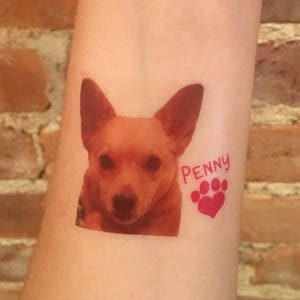 custom personalized pet PHOTO temporary tattoos // dog tattoos // cat tattoos // pet gift image 1