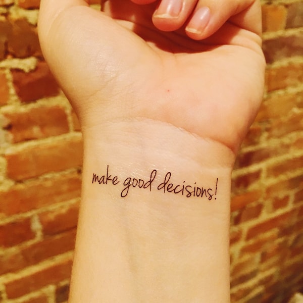 bachelorette party temporary tattoos // make good decisions!