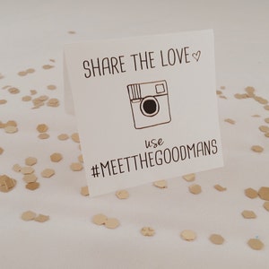 wedding hashtag mini tented cards // printable file // custom image 2
