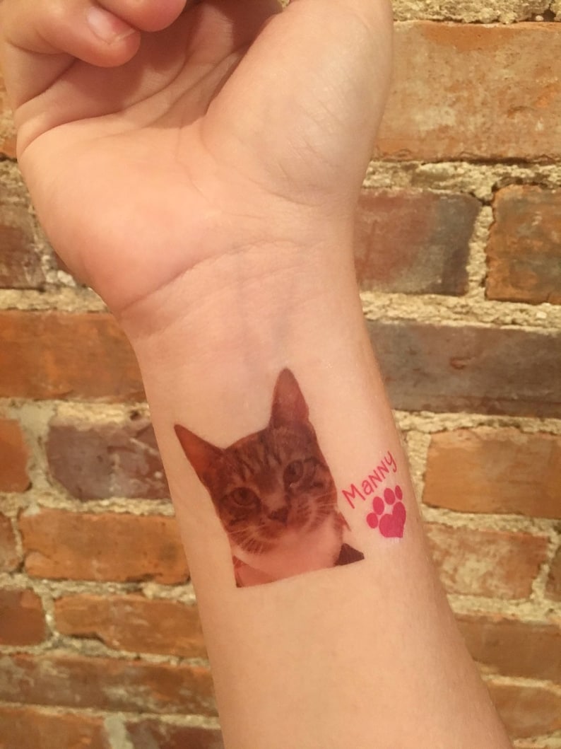 custom personalized pet PHOTO temporary tattoos // dog tattoos // cat tattoos // pet gift image 2